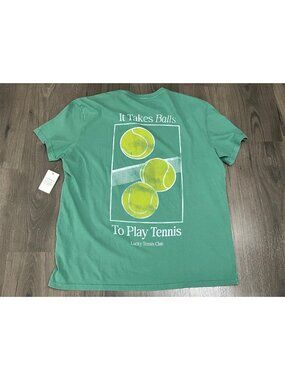 Lucky Brand Men's Tennis Club T-Shirt XL NWT Short Sleeve Vintage Look